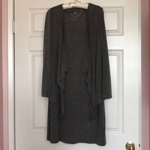 One piece dress with attached jacket